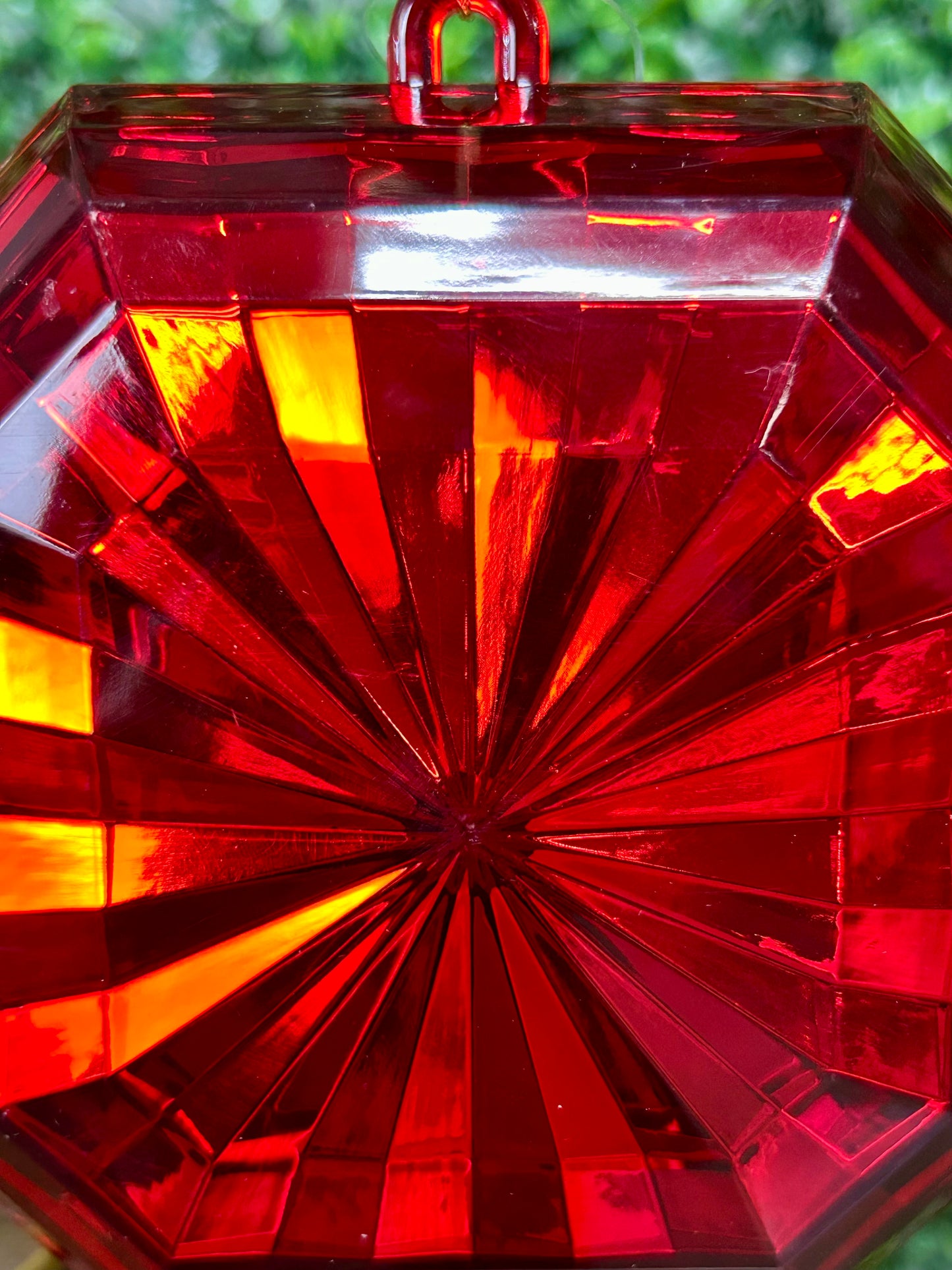 5 Inch Red Acrylic Square Diamond Ornament