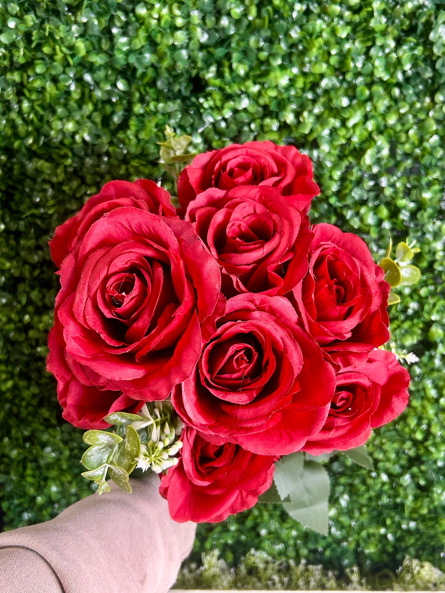 21.5 Inch Red Rose Bush
