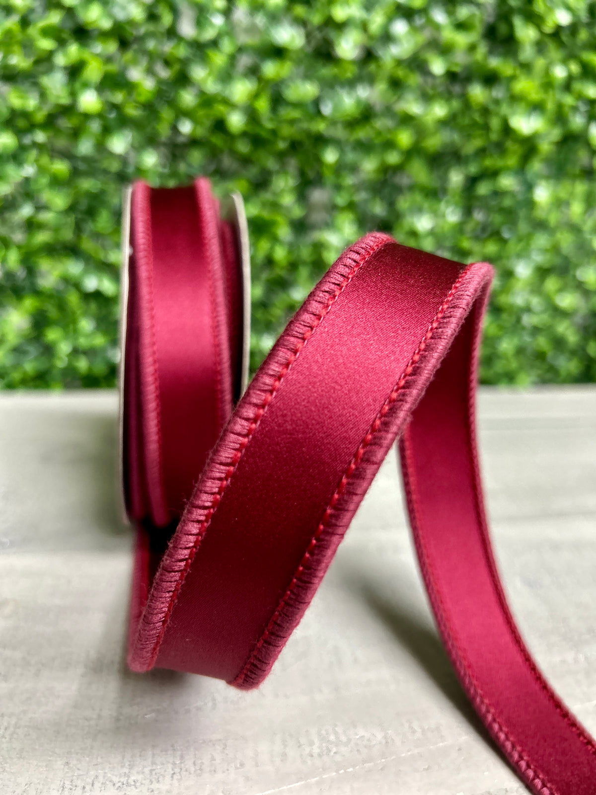 John Mark 1 Inch By 10 Yard Burgundy Satin Double Fused Ribbon