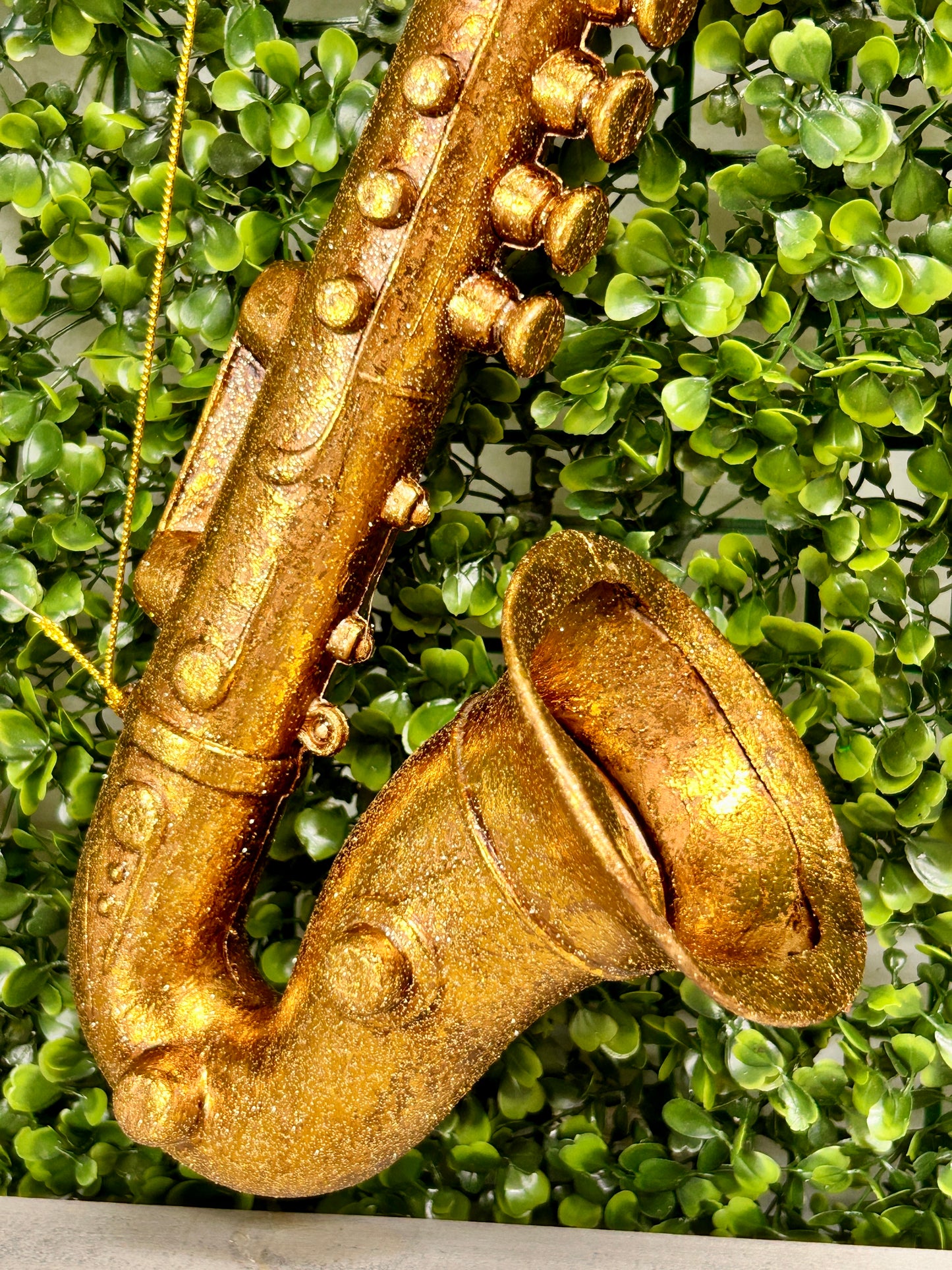 17 Inch Gold Gilded Plastic Saxophone Ornament