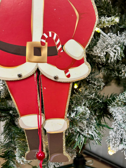 12.75 Inch Cardboard Santa Pull Toy Ornament