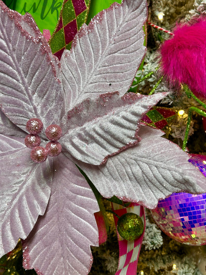 12.5 Inch Lavender Velvet Poinsettia