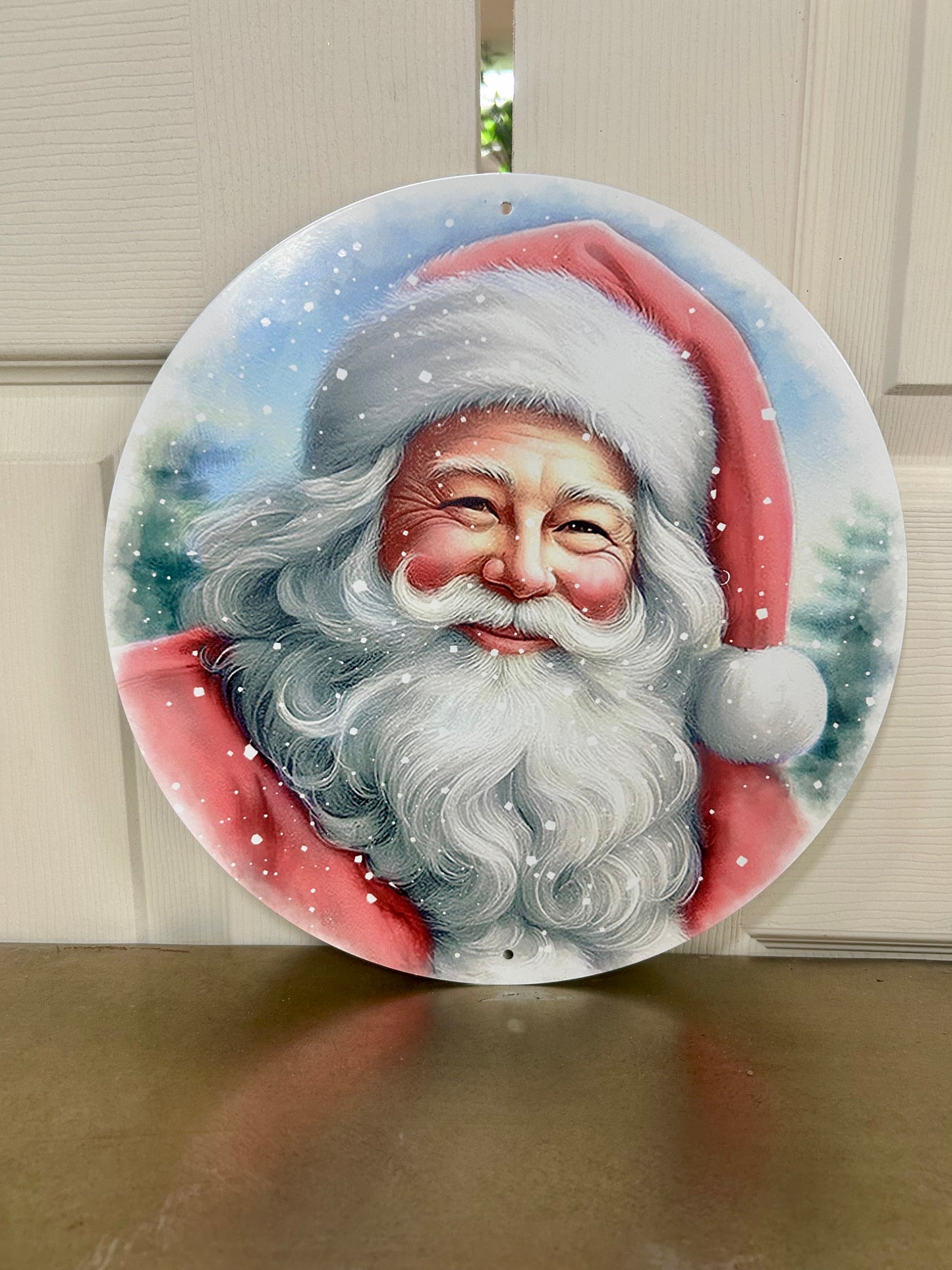 12 Inch Santa Portrait Metal Sign