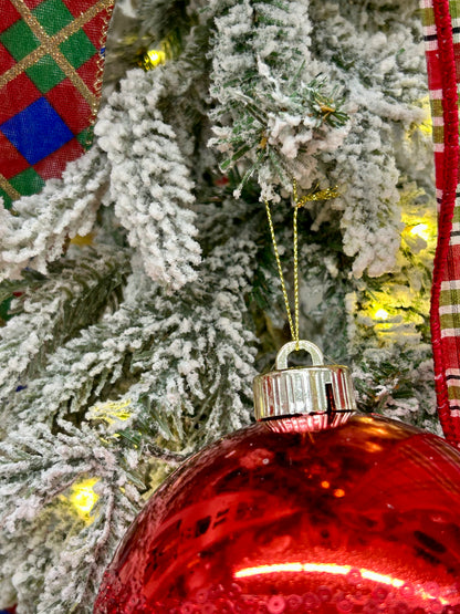 5 Inch Red Sequin Ball Ornament