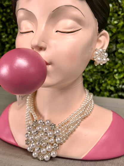 12 Inch Pink Bubblegum Girl Head Vase