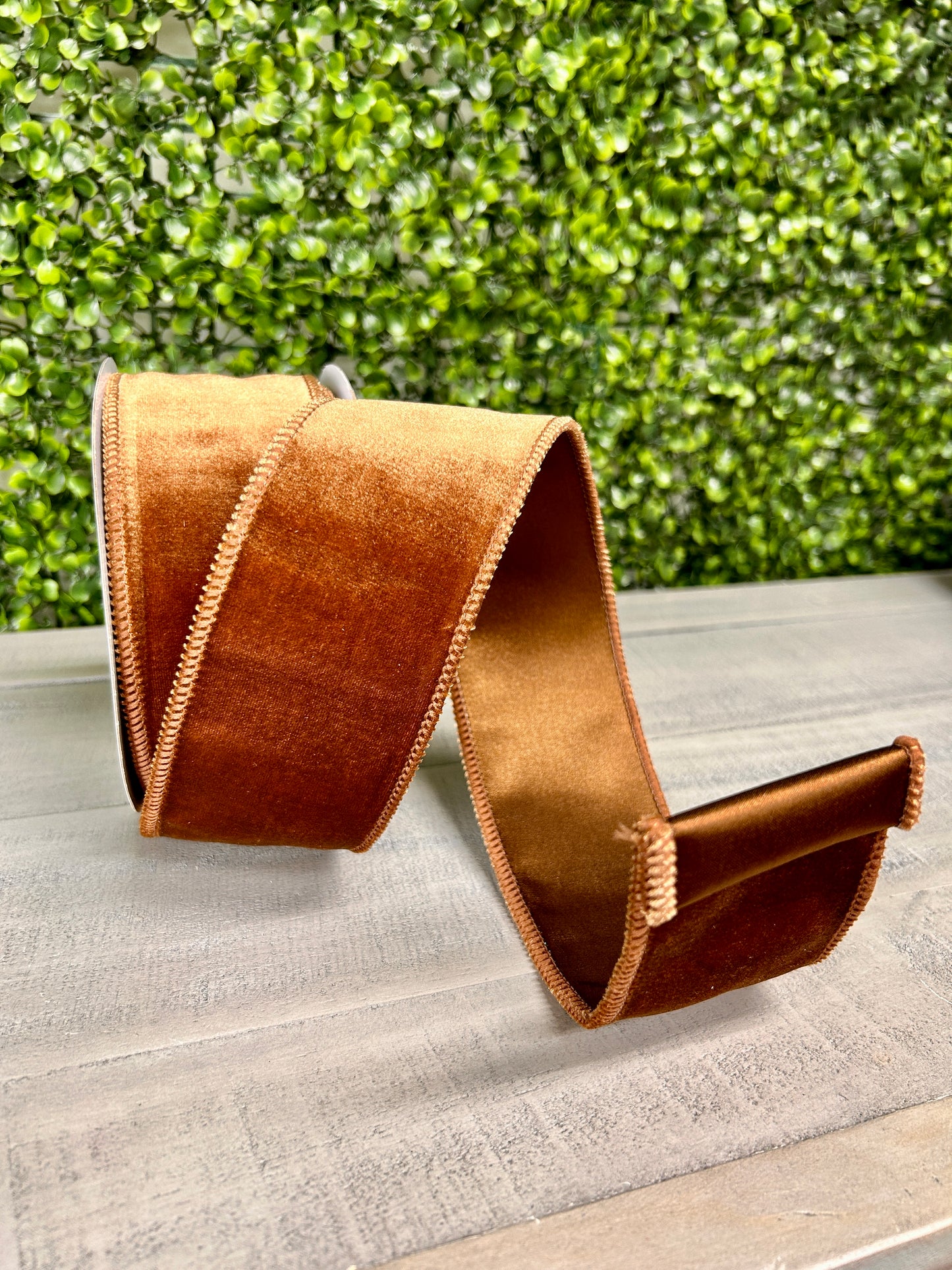 2.5 Inch By 10 Yard Chocolate Deluxe Velvet With Satin Backing Ribbon