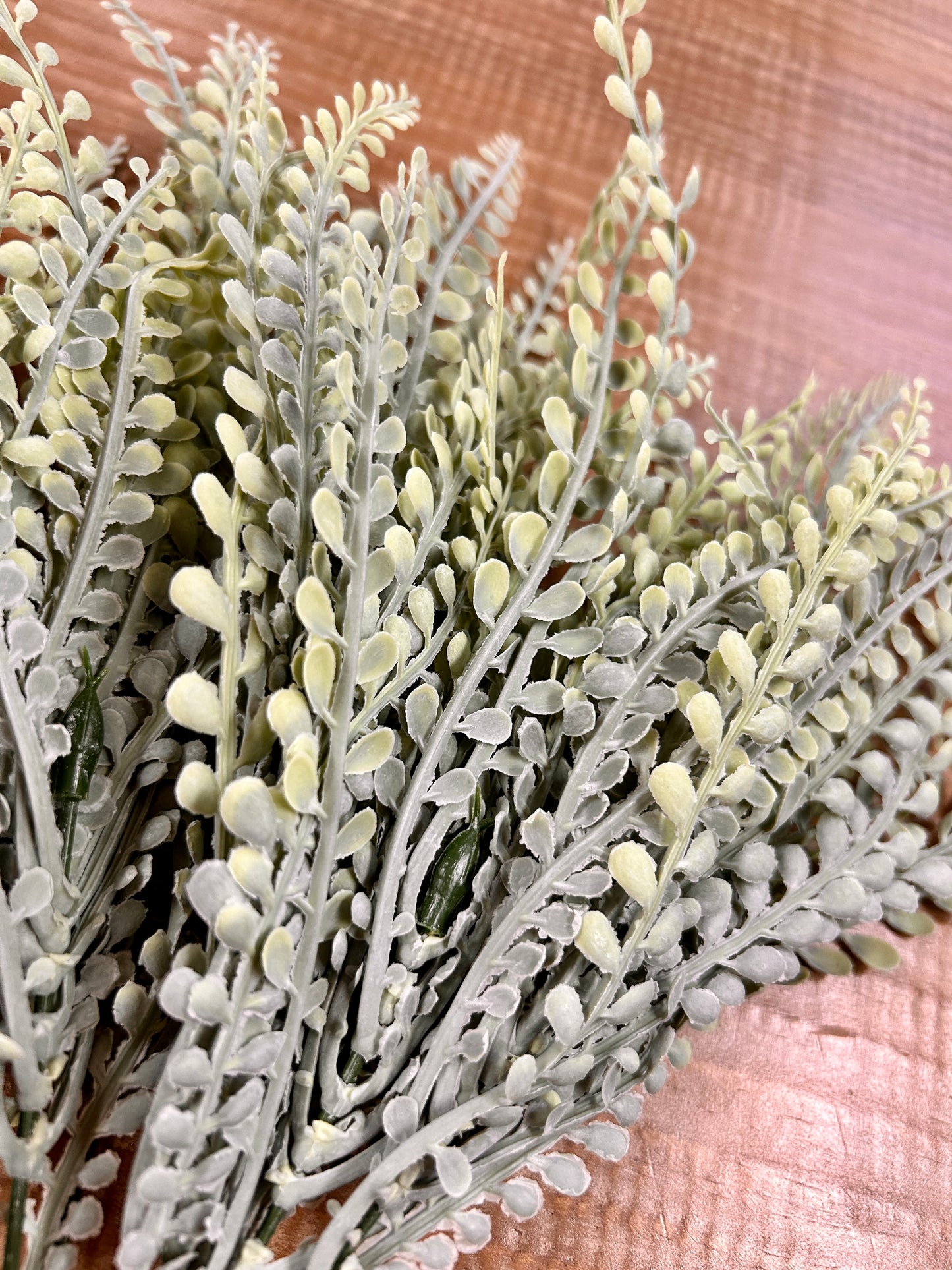 15 Inch Frosted Sage Green Bead Grass Bush