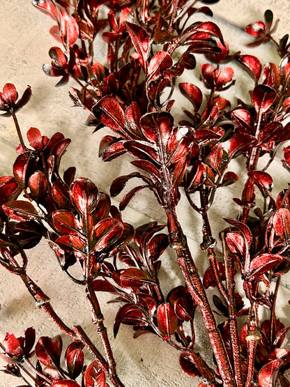 24.5 Inch Burgundy Leaf Spray