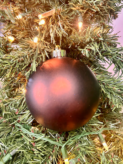 5 Inch Matte Chocolate Brown Smooth Ornament Ball