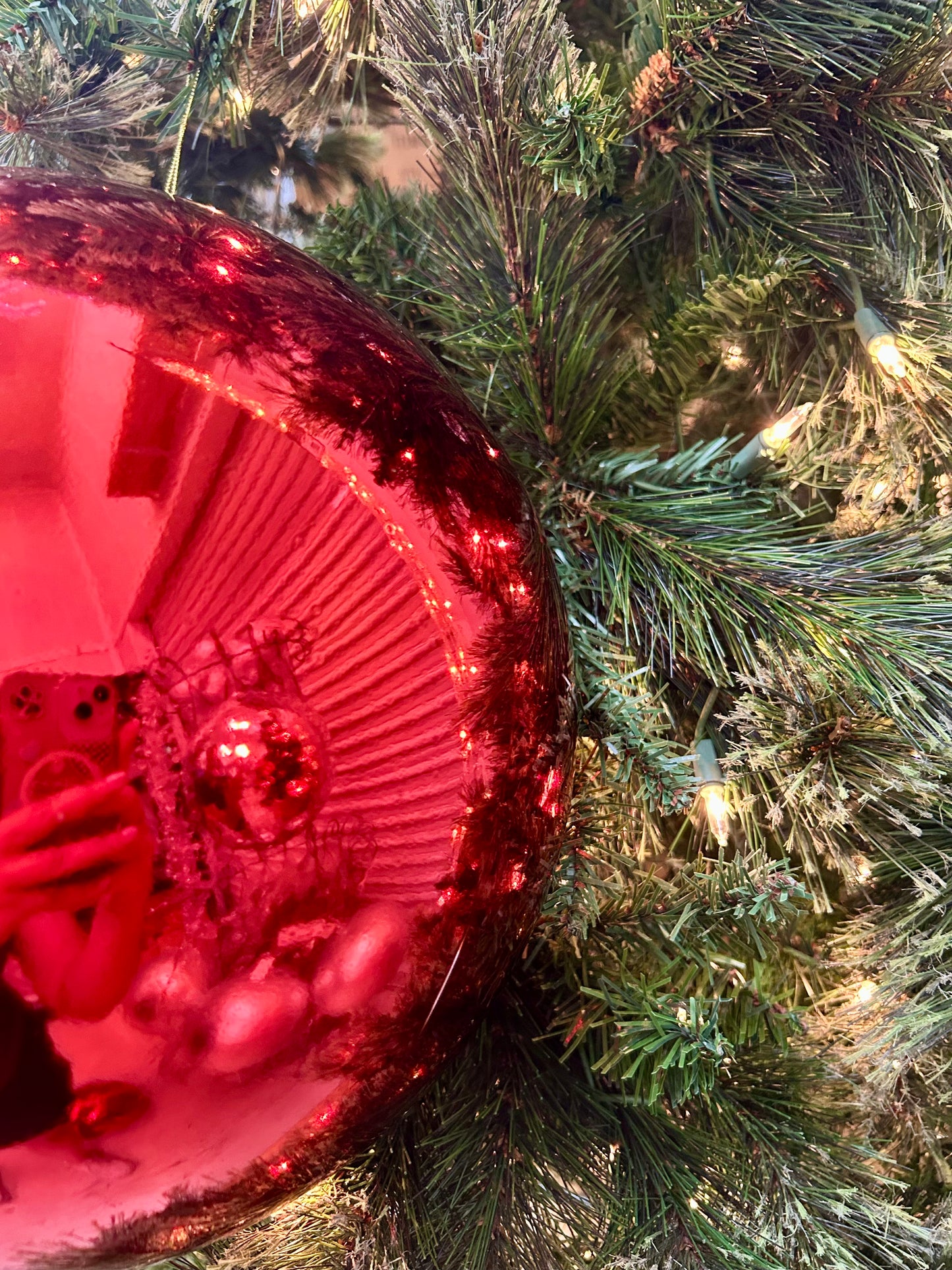 12 Inch Shiny Red Smooth Ball Ornament