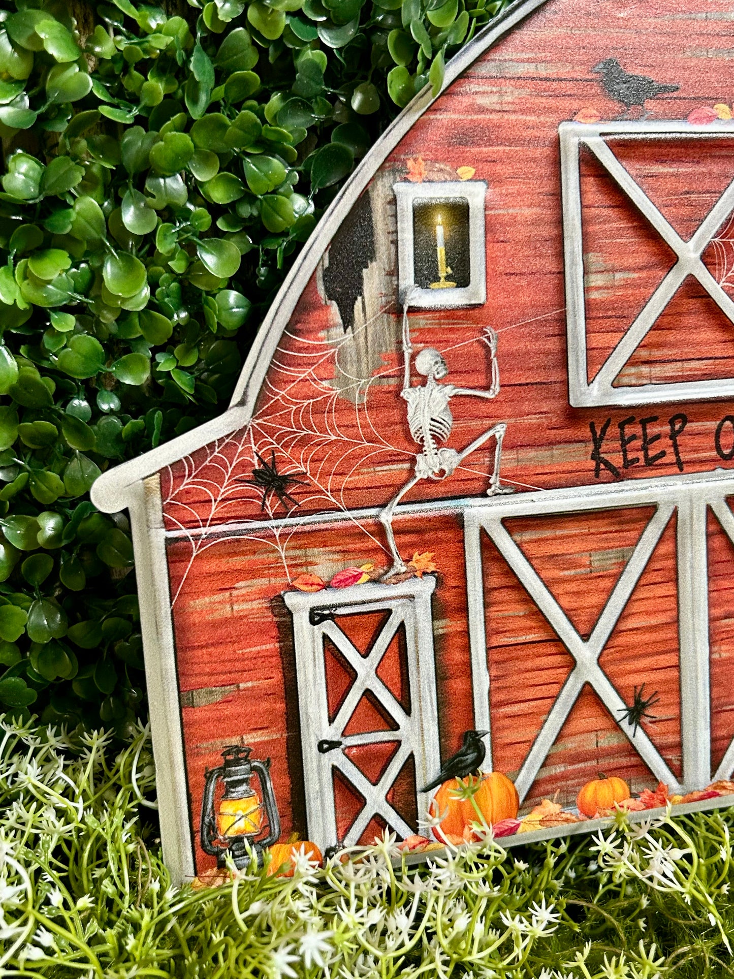 12 Inch Haunted Barn Metal Sign