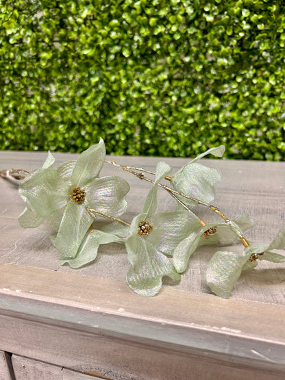 33.5 Inch Mint Green Shimmer Dogwood Spray