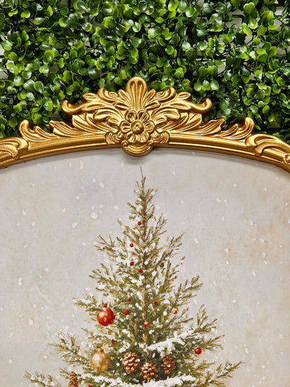 18.5 Inch By 27 Inch Gilded Frame Christmas Tree Art