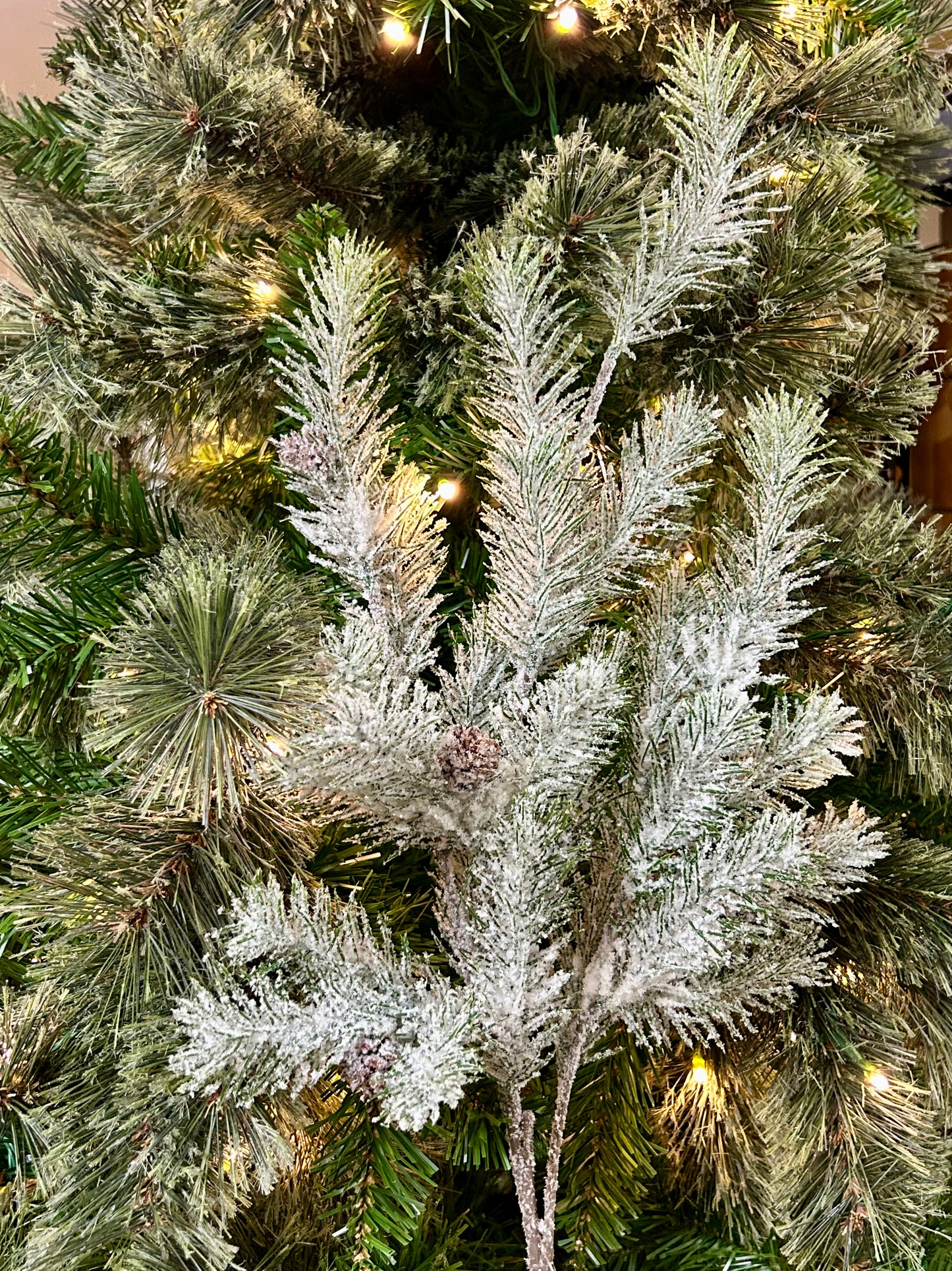 32 Inch Snow Pine Spray