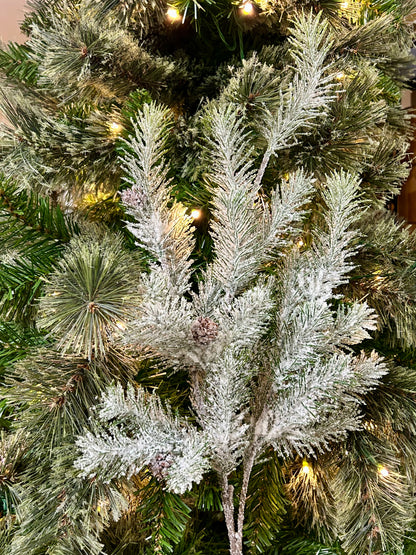 32 Inch Snow Pine Spray