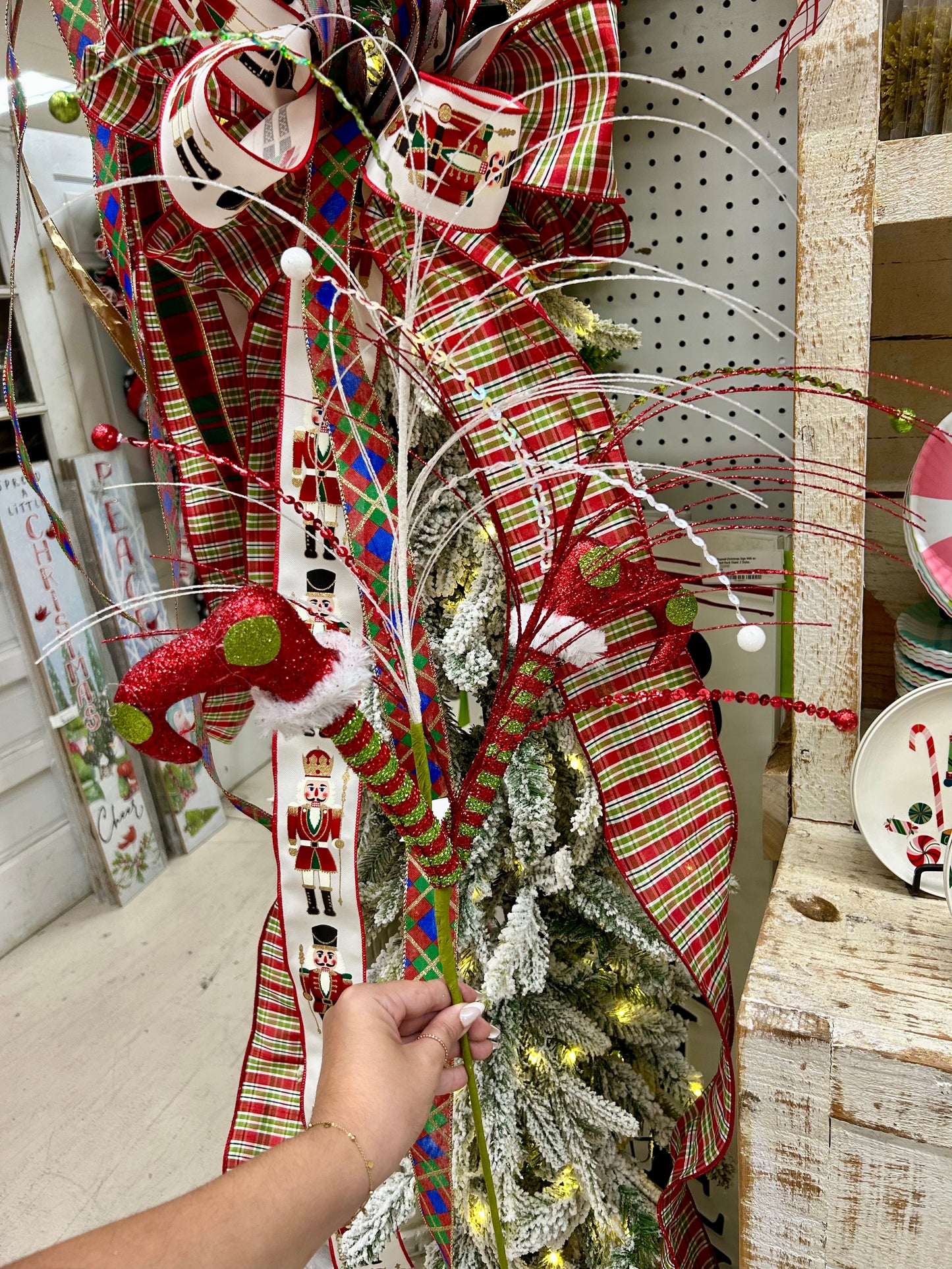 29.5 Inch Red And Green Elf Leg Spray