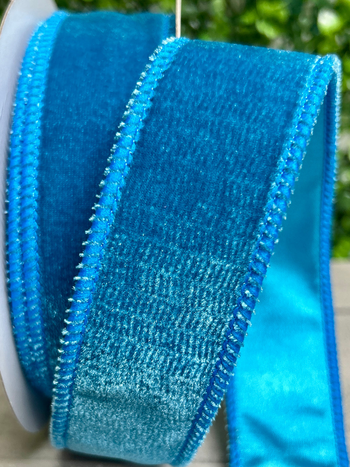 1.5 Inch By 10 Yard Teal Deluxe Velvet With Satin Backing Ribbon