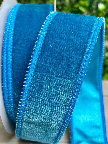 1.5 Inch By 10 Yard Teal Deluxe Velvet With Satin Backing Ribbon