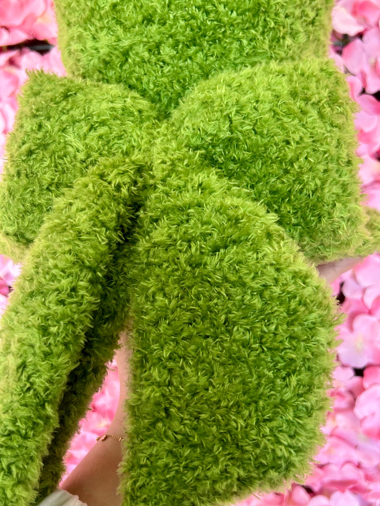 8.5 Inch Green Furry Moss Hat