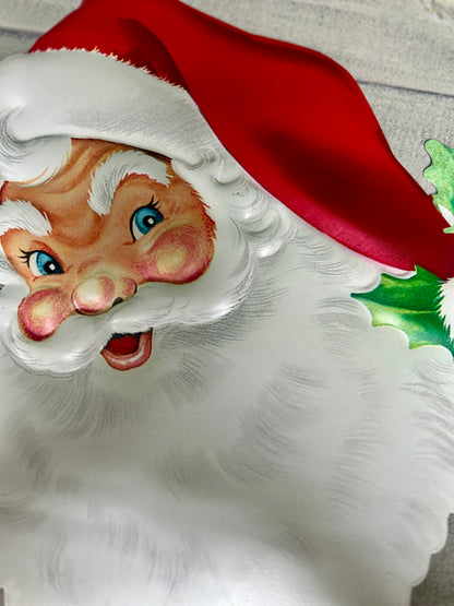 12 Inch Joyful Santa Face Metal Sign