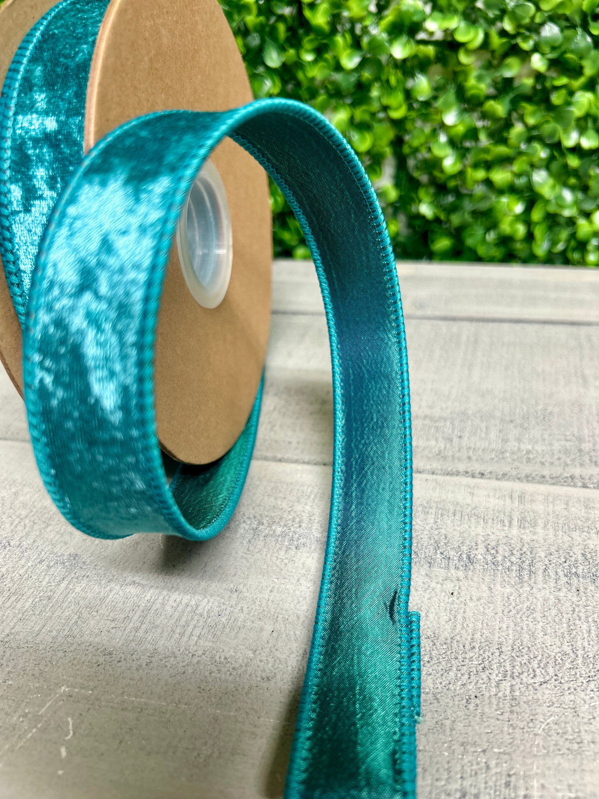 1 Inch By 10 Yard Aqua Heritage Velvet Ribbon