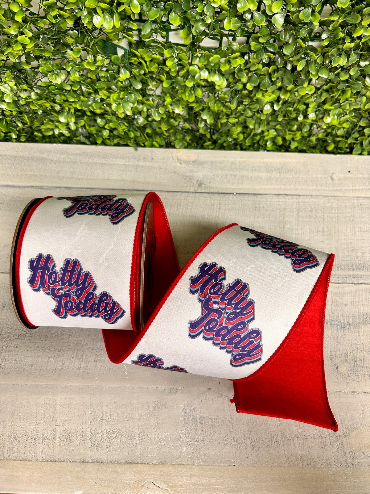 4 Inch By 10 Yard Hotty Toddy Fused Dupioni Backed Wired Edge Ribbon