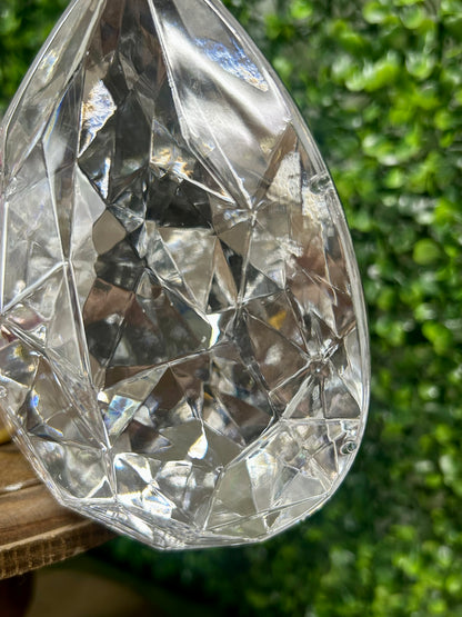 6 Inch Silver Acrylic Rain Drop Diamond Ornament
