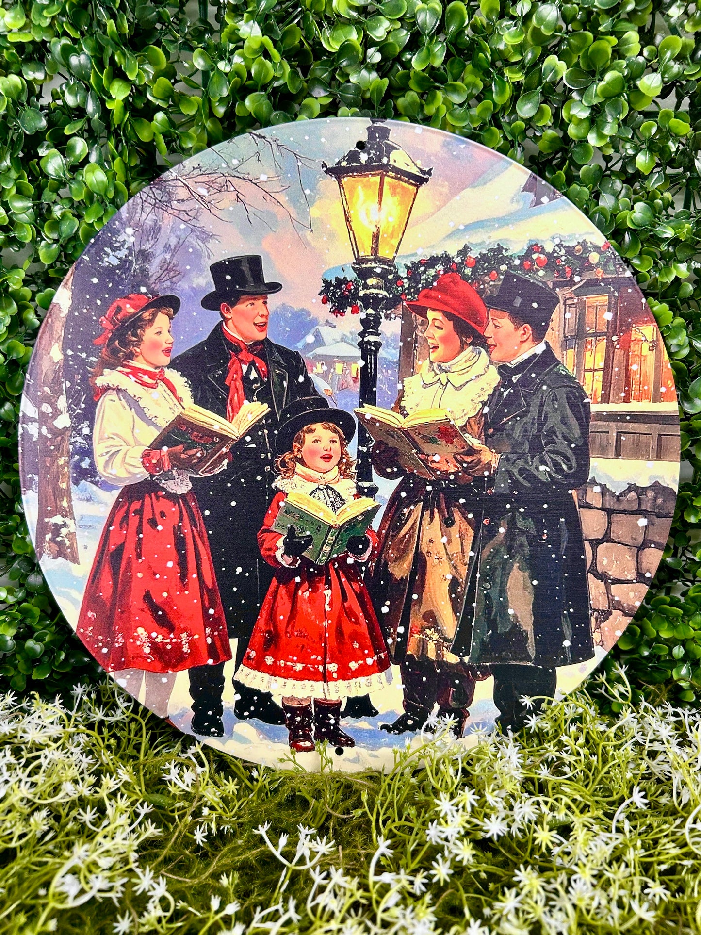 12 Inch Christmas Carolers Metal Sign