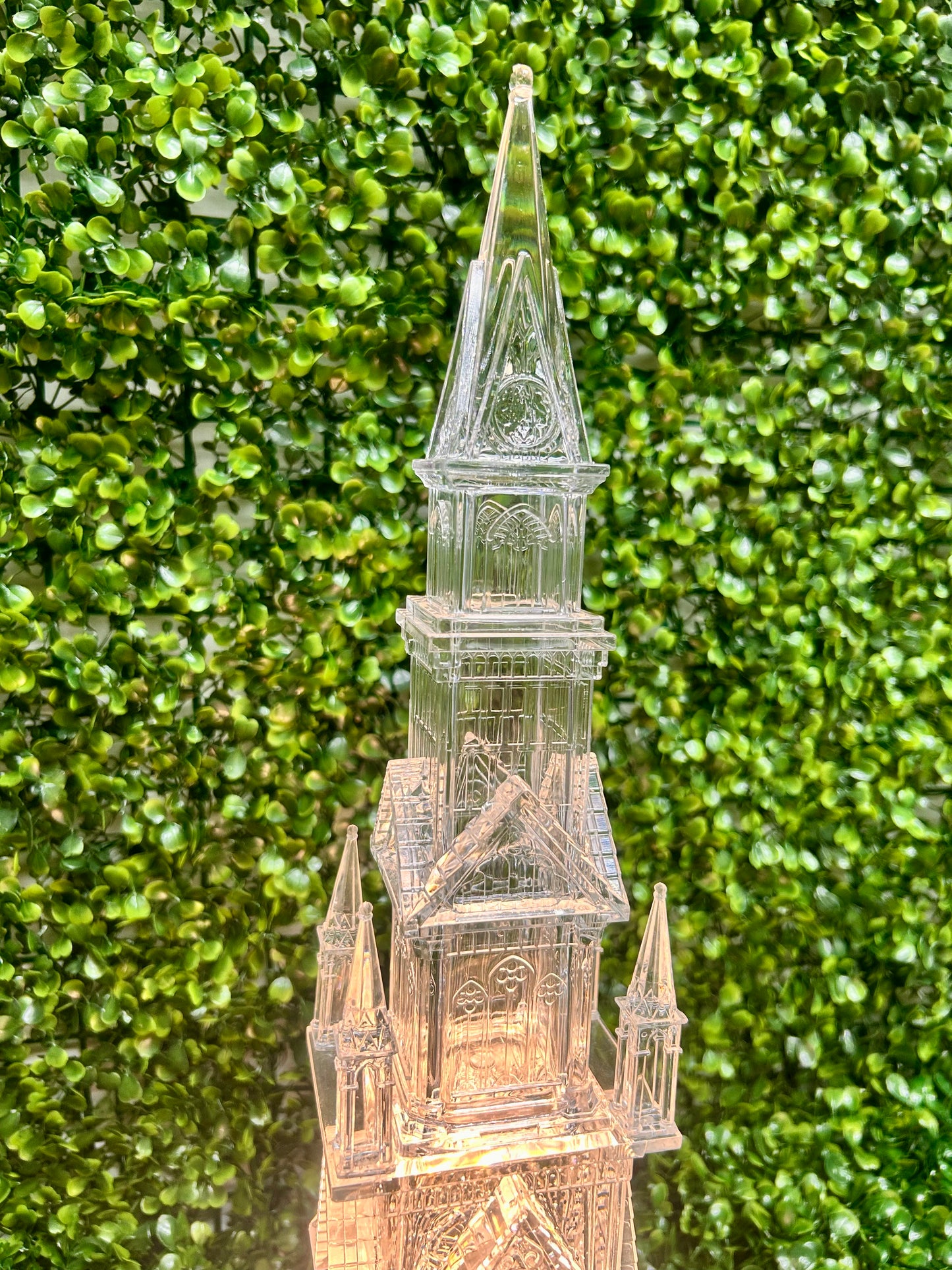 17.25 Inch Clear Acrylic Water Spinning LED Church Snow Globe