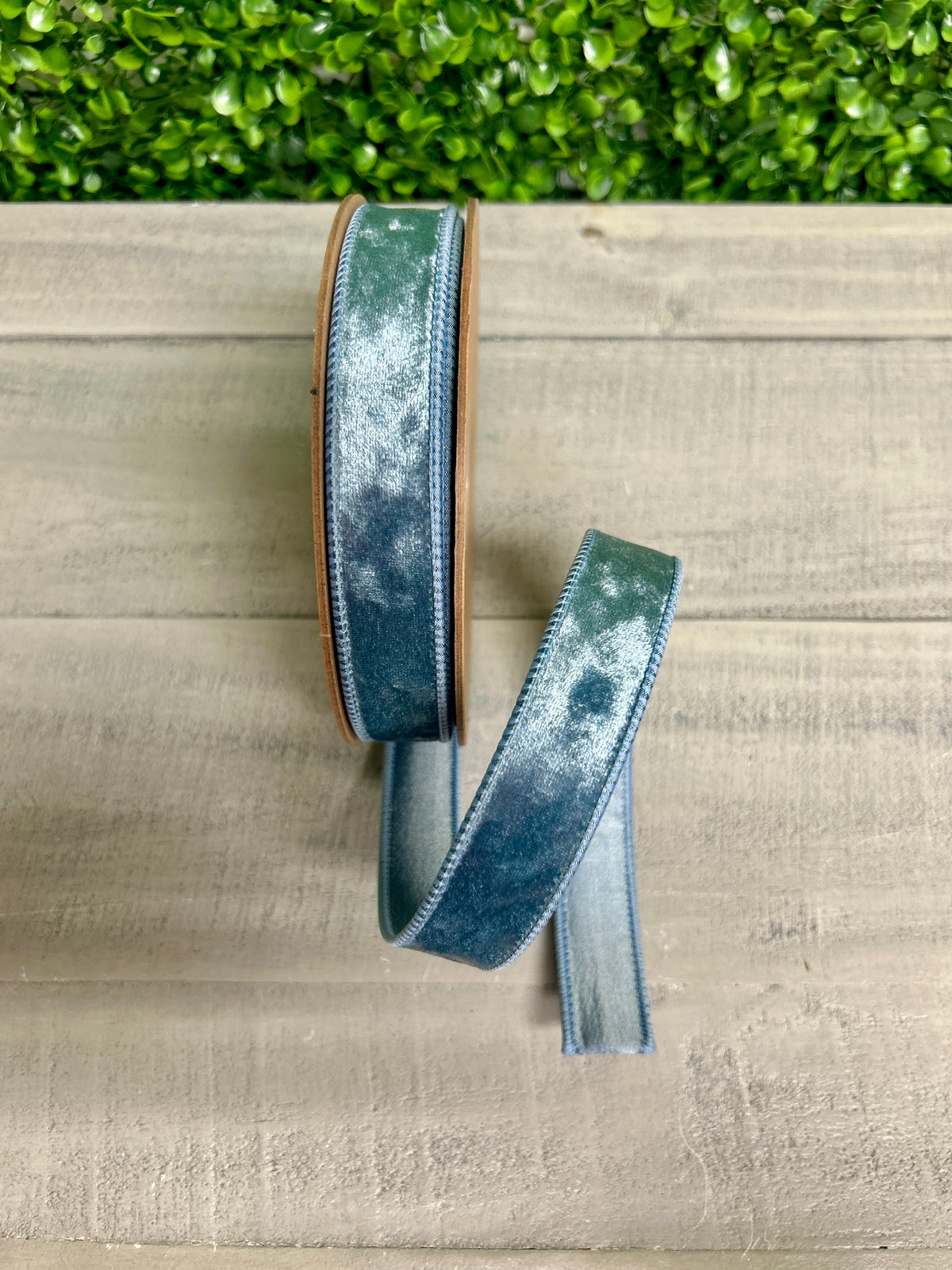 1 Inch By 10 Yard French Blue Heritage Velvet Ribbon