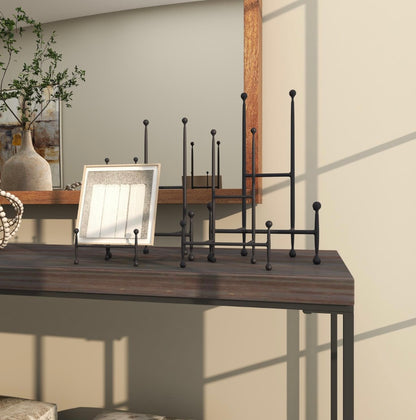 Black Metal Rectangular Tabletop Display Easel With Ball Details Four Sizes