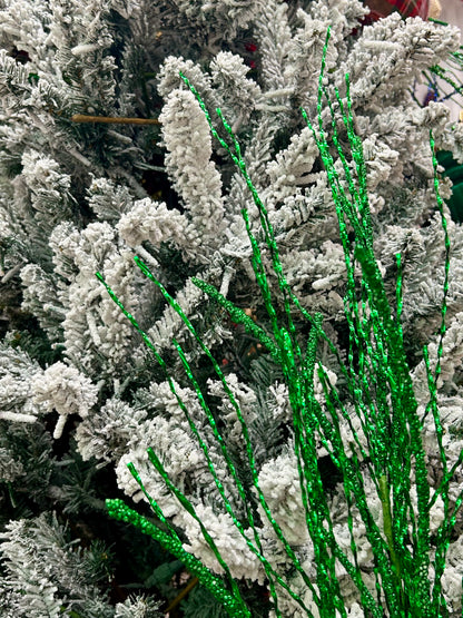 38 Inch Green Glitter Pine Twig Spray