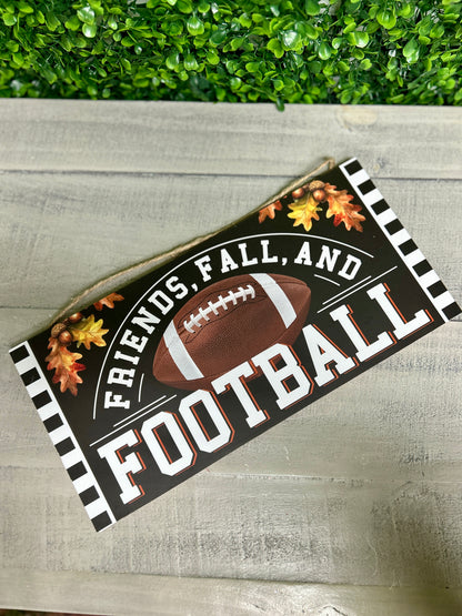 12.5 Inch Friends, Fall And Football Wood Sign