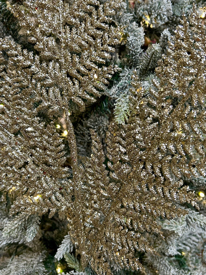 32 Inch Champagne Shimmery Glitter Fern Spray