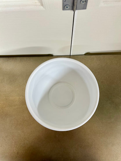 6.25 Inch White Round Metal Urn