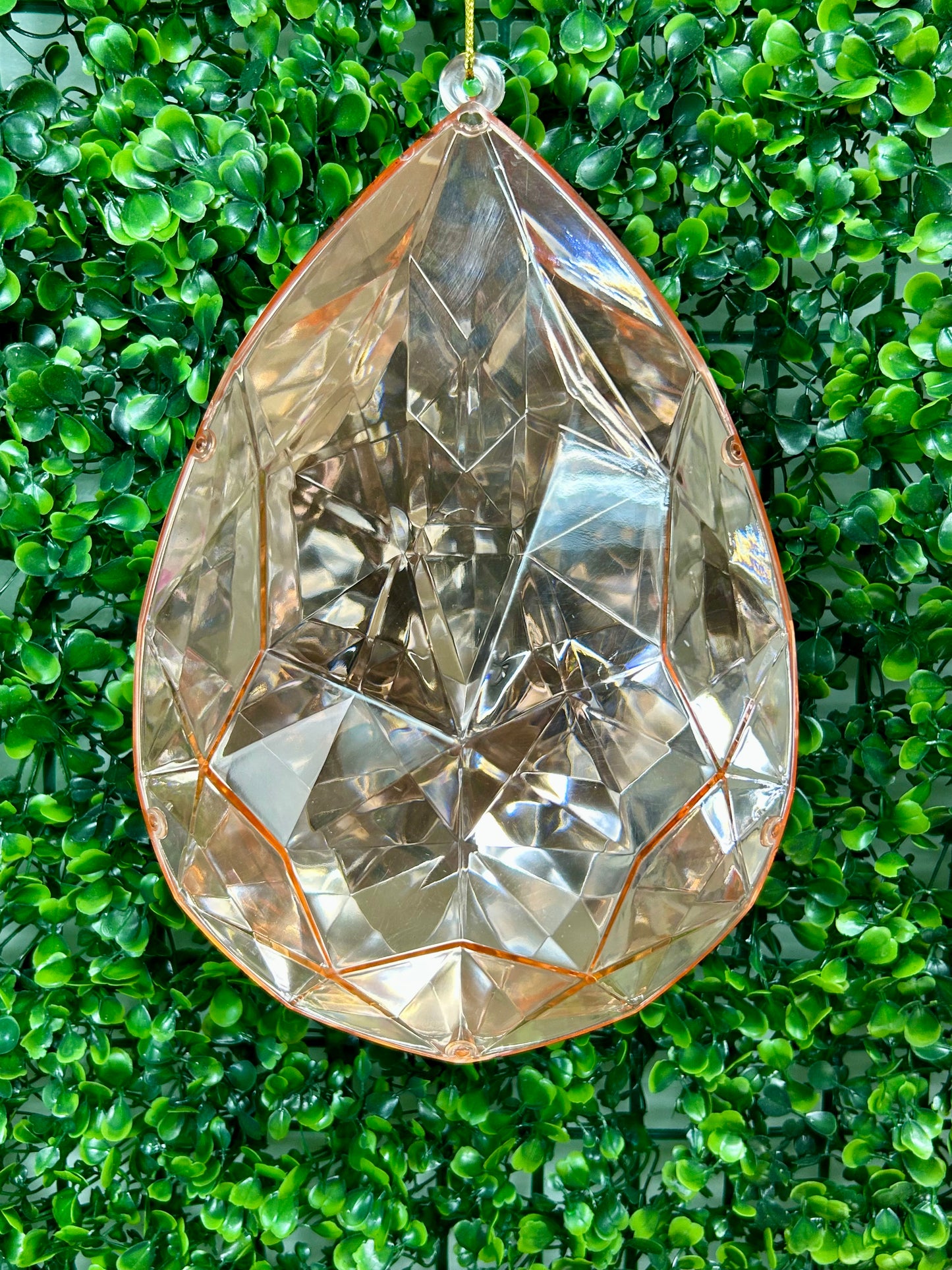 9 Inch Rose Gold Acrylic Rain Drop Diamond Ornament