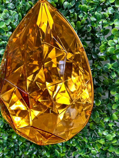 9 Inch Amber Acrylic Drop Diamond Ornament