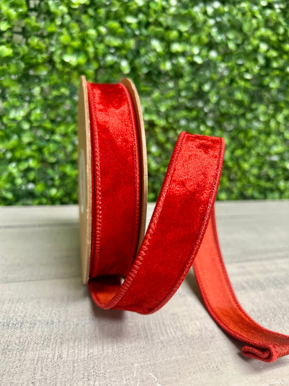 1 Inch By 10 Yard Red Heritage Velvet Ribbon