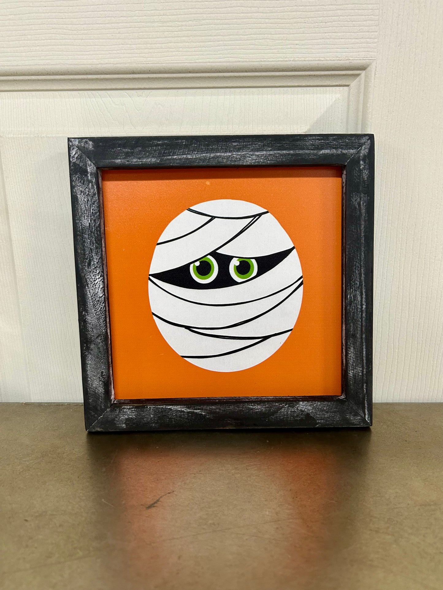 8 Inch Square Wood Halloween Sign Three Styles