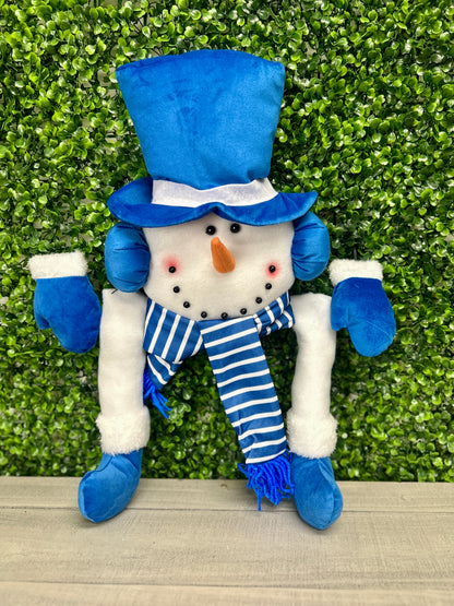 5 Piece 31 Inch Blue Snowman Decor Kit