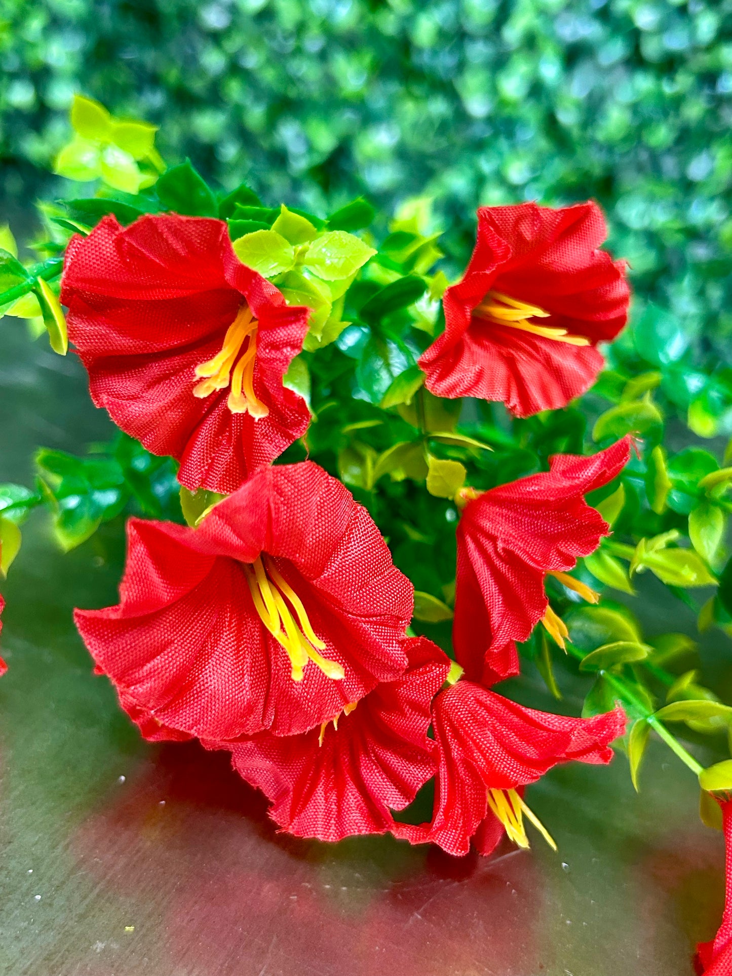 14 Inch Red Mini Morning Glory Bunch