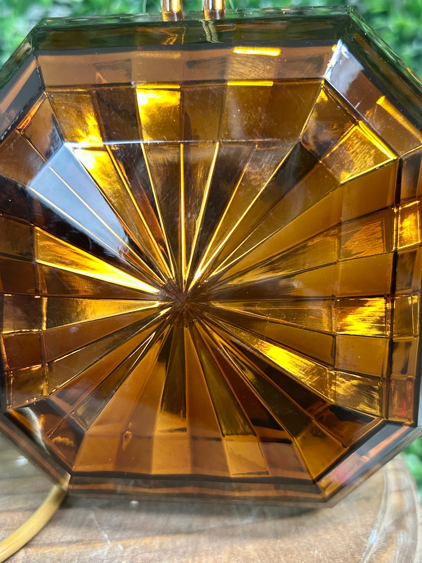 5 Inch Dark Amber Acrylic Square Diamond Ornament