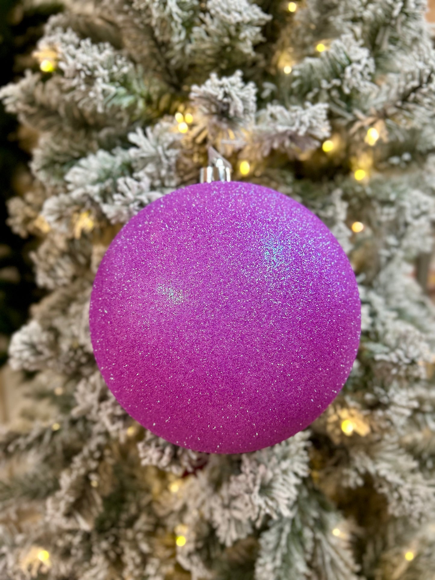8 Inch Lavender Iridescent Glitter Ornament