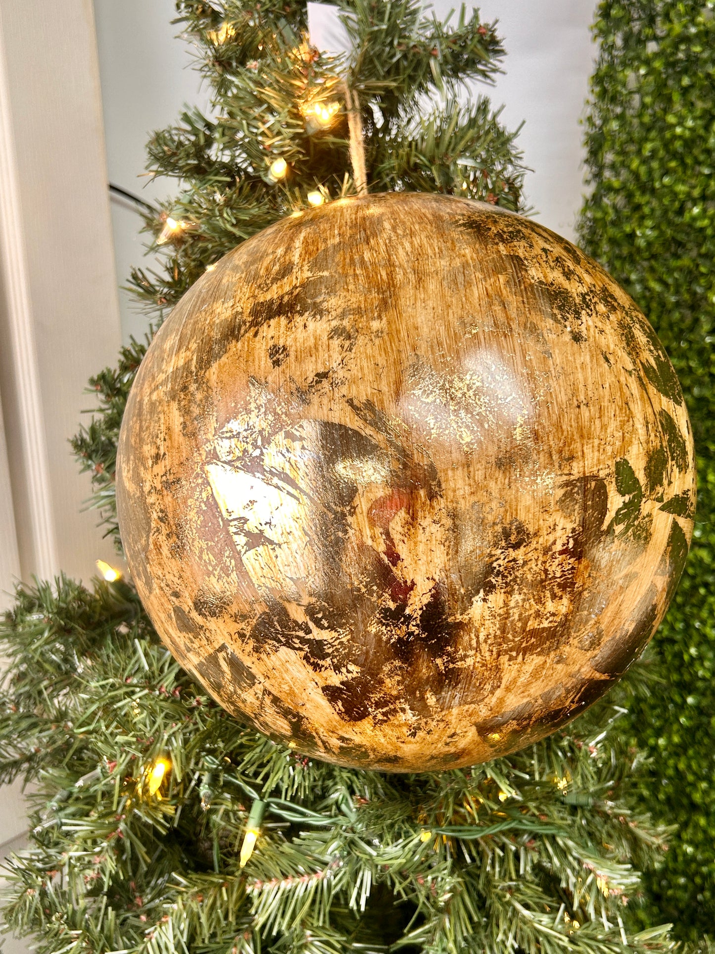 12 Inch Antique Gold Ball Ornament