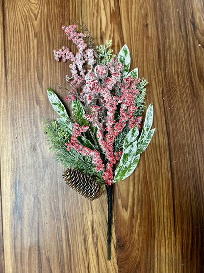 18 Inch Red Snow Ice Berry Cedar Pick