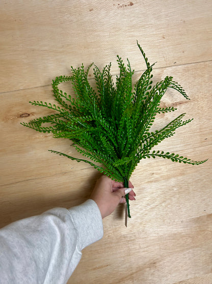 16 Inch Dark Green Bead Grass Bush