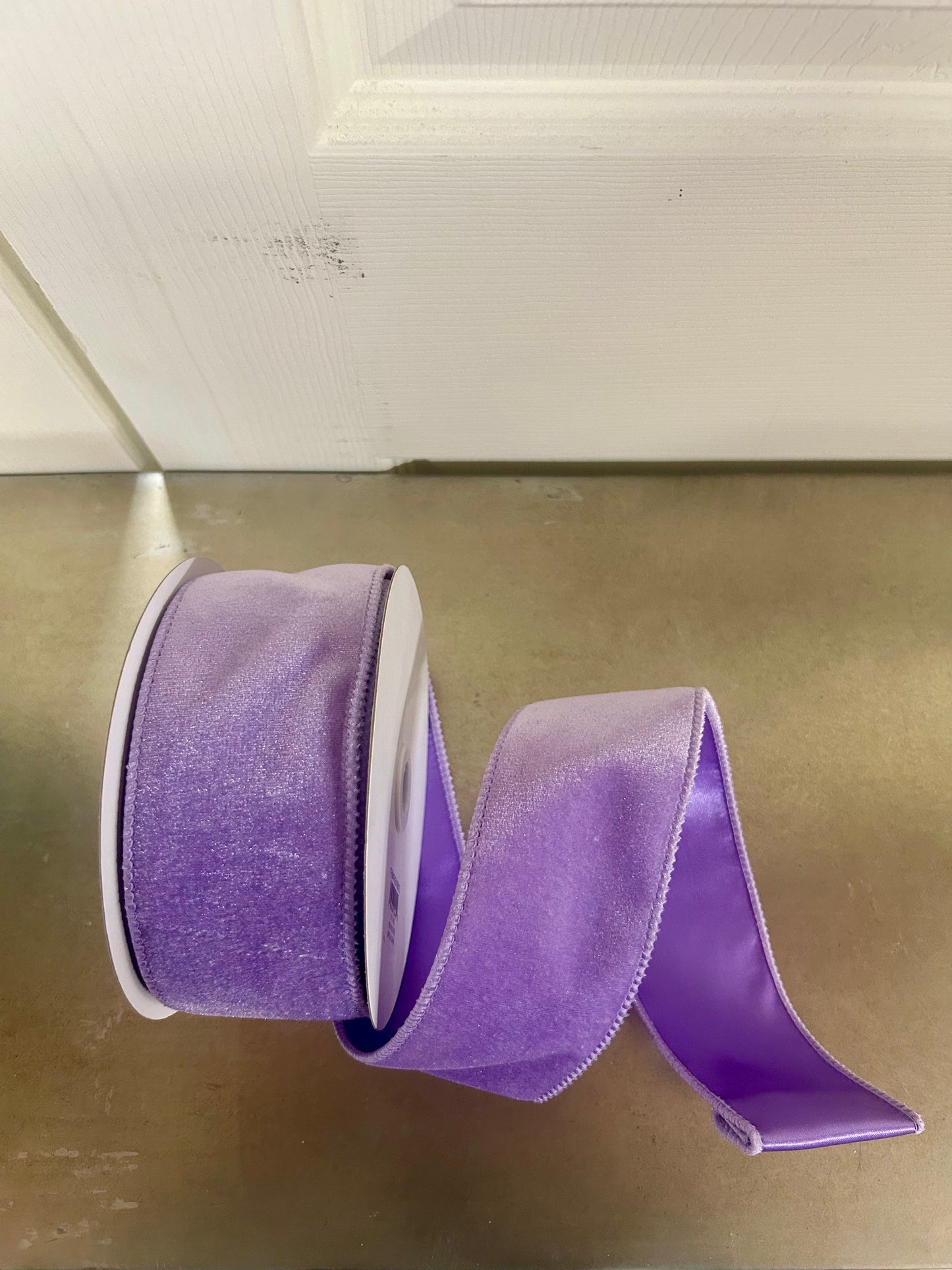 2.5 Inch By 10 Yard Lavender Deluxe Velvet With Satin Backing Ribbon