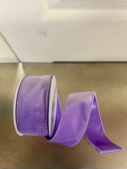 2.5 Inch By 10 Yard Lavender Deluxe Velvet With Satin Backing Ribbon