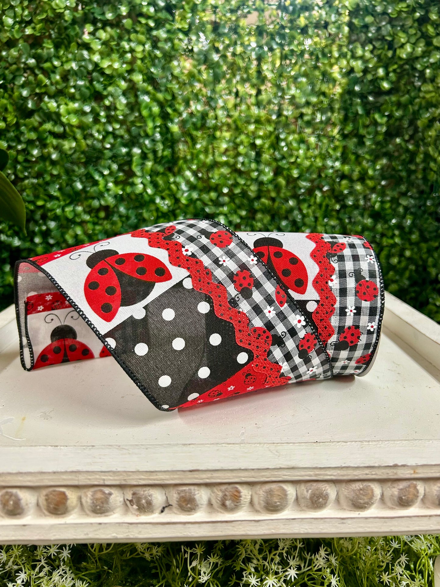 4 Inch By 10 Yards Ladybug Ricrac Ribbon