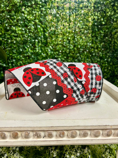4 Inch By 10 Yards Ladybug Ricrac Ribbon